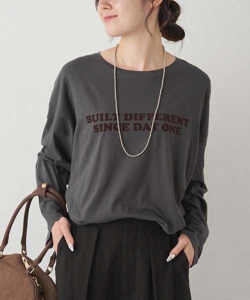 PUAL CE CIN(ピュアルセシン)の「【F&B】オーガニックコットンシアーガーゼカットソー(Tシャツ/カットソー・レディース・ブラウン/チャコールグレー/オフホワイト・FREE)」の5枚目の写真