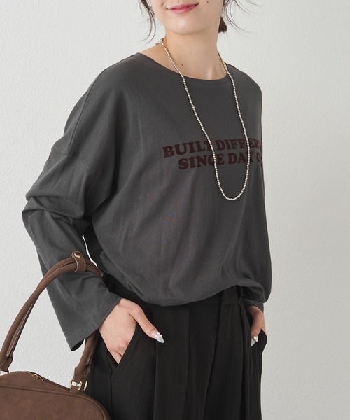 PUAL CE CIN(ピュアルセシン)の「【F&B】オーガニックコットンシアーガーゼカットソー(Tシャツ/カットソー・レディース・ブラウン/チャコールグレー/オフホワイト・FREE)」の7枚目の写真