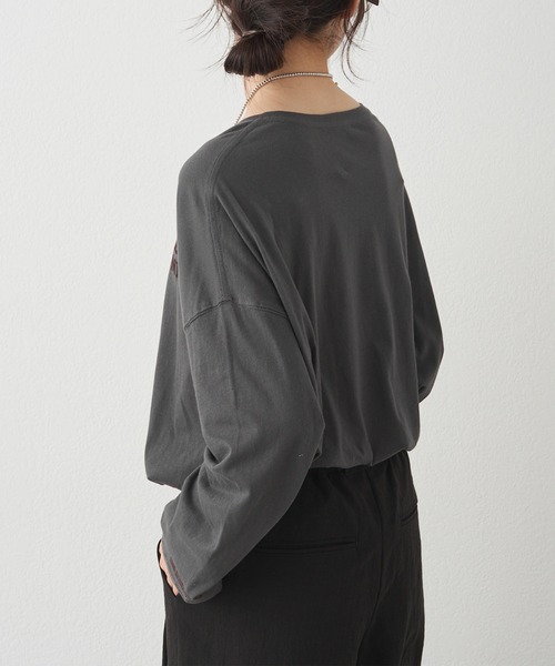 PUAL CE CIN(ピュアルセシン)の「【F&B】オーガニックコットンシアーガーゼカットソー(Tシャツ/カットソー・レディース・ブラウン/チャコールグレー/オフホワイト・FREE)」の8枚目の写真