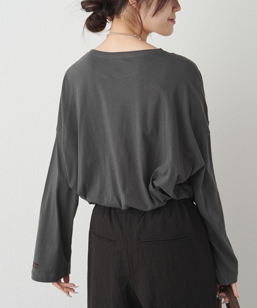 PUAL CE CIN(ピュアルセシン)の「【F&B】オーガニックコットンシアーガーゼカットソー(Tシャツ/カットソー・レディース・ブラウン/チャコールグレー/オフホワイト・FREE)」の9枚目の写真
