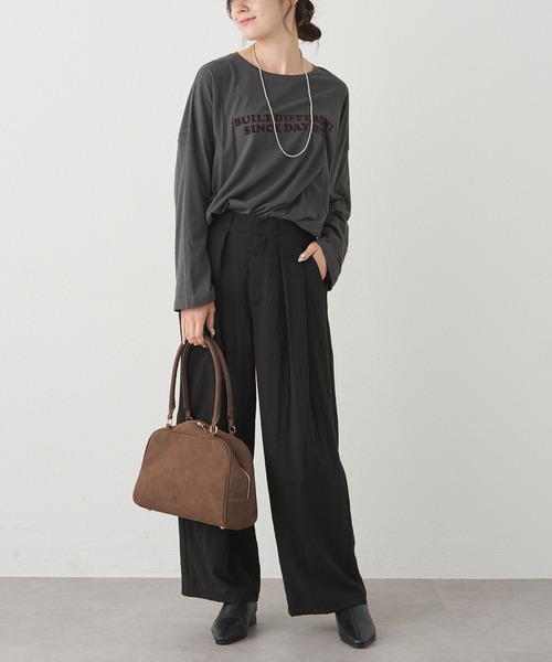 PUAL CE CIN(ピュアルセシン)の「【F&B】オーガニックコットンシアーガーゼカットソー(Tシャツ/カットソー・レディース・ブラウン/チャコールグレー/オフホワイト・FREE)」の10枚目の写真