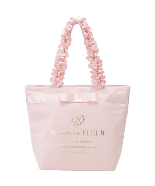 Maison de FLEUR(メゾンドフルール)の「ブランドロゴフリルハンドルトートMバッグ(トートバッグ・レディース・ピンク系その他2/ピンク/ブラック・FREE)」の18枚目の写真