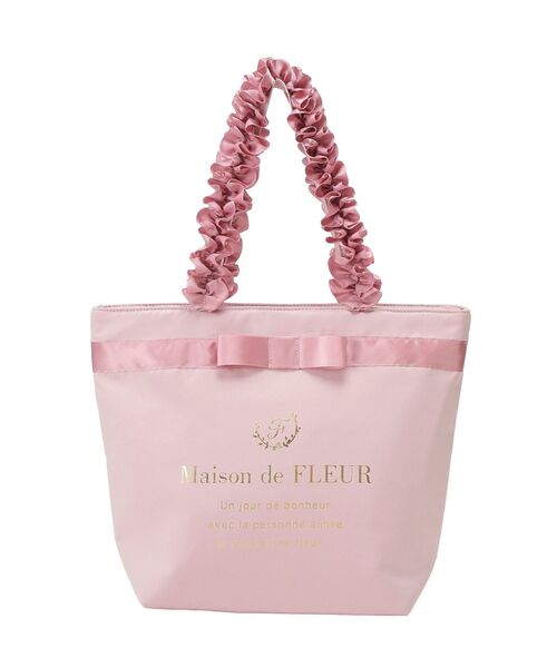 Maison de FLEUR(メゾンドフルール)の「ブランドロゴフリルハンドルトートMバッグ(トートバッグ・レディース・ピンク系その他2/ピンク/ブラック・FREE)」の19枚目の写真