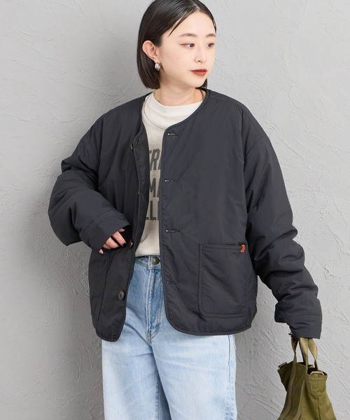 鋪棉無領外套