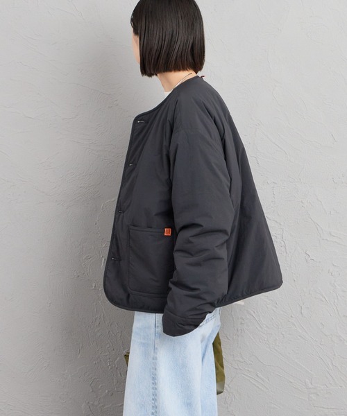 鋪棉無領外套