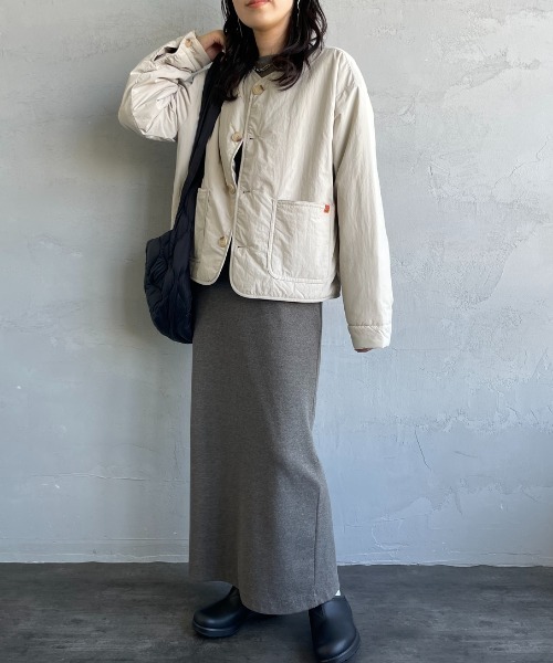 鋪棉無領外套