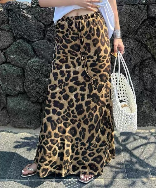 Vipoa(ヴィポア)の「Leopard slim drape skirt(スカート・レディース・ブラウン/グレー・FREE)」の20枚目の写真