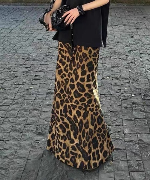 Vipoa(ヴィポア)の「Leopard slim drape skirt(スカート・レディース・ブラウン/グレー・FREE)」の16枚目の写真