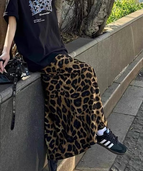 Vipoa(ヴィポア)の「Leopard slim drape skirt(スカート・レディース・ブラウン/グレー・FREE)」の18枚目の写真