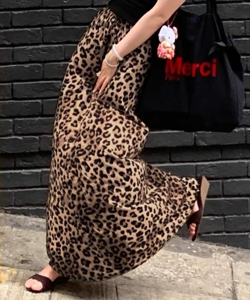 Vipoa(ヴィポア)の「Leopard slim drape skirt(スカート・レディース・ブラウン/グレー・FREE)」の15枚目の写真