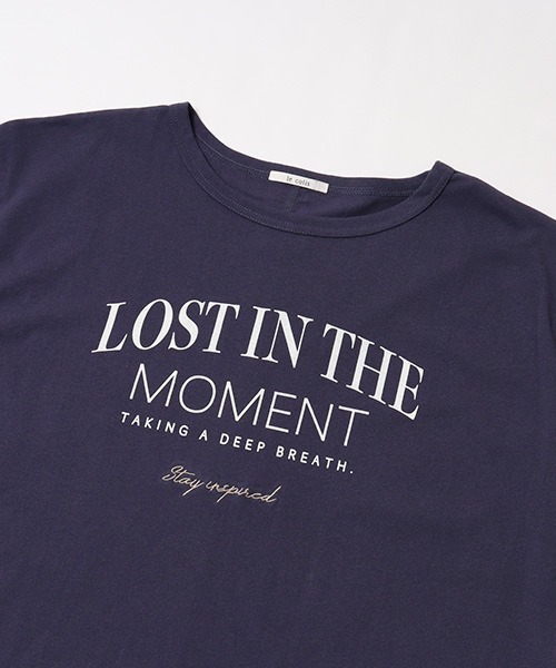 le colis(ルコリ)の「ドライタッチ ロゴ プリント プルオーバー(Tシャツ/カットソー・レディース・オフホワイト/ネイビー/グリーン・FREE)」の5枚目の写真