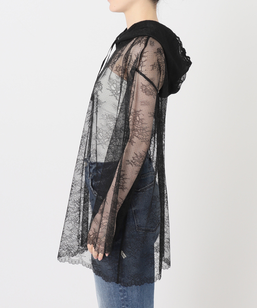 Spick & Span(スピックアンドスパン)の「ARCHIVE STANCE / アーカイブスタンス lace hoodie(パーカー・レディース・アイボリー/ブラック・FREE)」の14枚目の写真