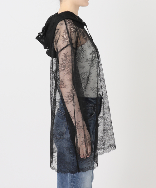 Spick & Span(スピックアンドスパン)の「ARCHIVE STANCE / アーカイブスタンス lace hoodie(パーカー・レディース・アイボリー/ブラック・FREE)」の16枚目の写真