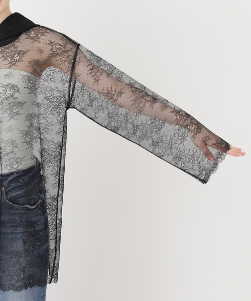 Spick & Span(スピックアンドスパン)の「ARCHIVE STANCE / アーカイブスタンス lace hoodie(パーカー・レディース・アイボリー/ブラック・FREE)」の17枚目の写真