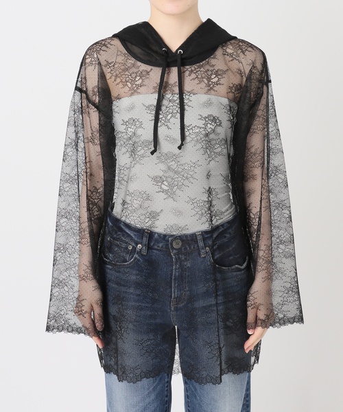 Spick & Span(スピックアンドスパン)の「ARCHIVE STANCE / アーカイブスタンス lace hoodie(パーカー・レディース・アイボリー/ブラック・FREE)」の20枚目の写真