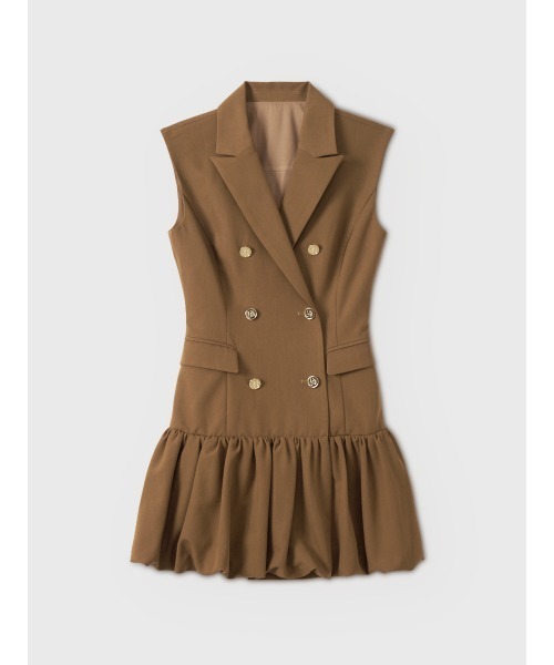 EIMY ISTOIRE（エイミーイストワール）の「JACKET BALLOON DRESS（ワンピース・レディース・オフホワイト/チェック/グレー/キャメル・36/38）」の3枚目の写真