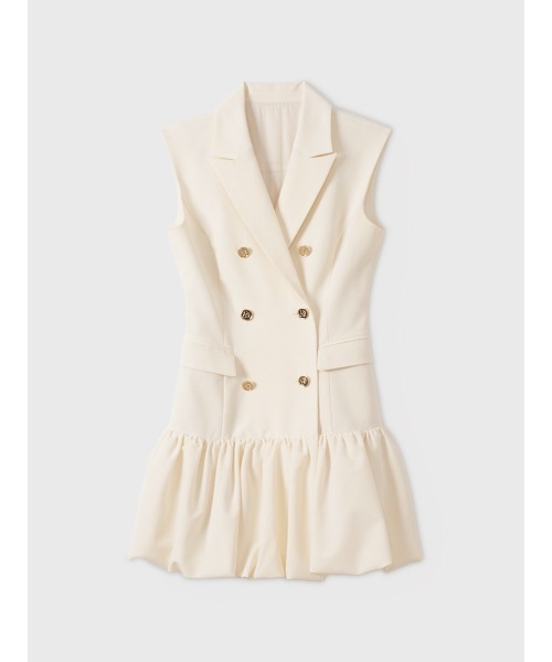 EIMY ISTOIRE（エイミーイストワール）の「JACKET BALLOON DRESS（ワンピース・レディース・オフホワイト/チェック/グレー/キャメル・36/38）」の8枚目の写真