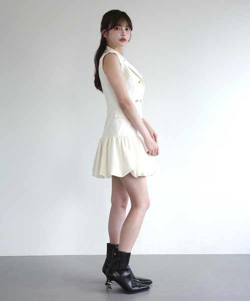 EIMY ISTOIRE（エイミーイストワール）の「JACKET BALLOON DRESS（ワンピース・レディース・オフホワイト/チェック/グレー/キャメル・36/38）」の6枚目の写真
