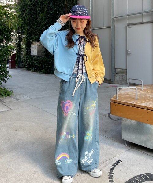 HELLO.SANFRANCISCO(ハローサンフランシスコ)の「【HELLO.SANFRANCISCO】2WAY配色リボンスウェット(スウェット・レディース・ブルー/グレー・ONE SIZE)」の17枚目の写真