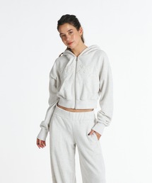ROXY SALT FADE ZIP パッチロゴ ジップフーディ スウェットパーカー 【2026年秋冬モデル】/ロキシーショート丈フーディー