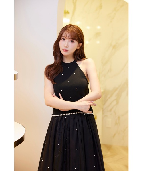MISTREASS(ミストレアス)の「Pearl Trim American Sleeve Knit Top(ニット/セーター・レディース・ブラック・FREE)」の3枚目の写真