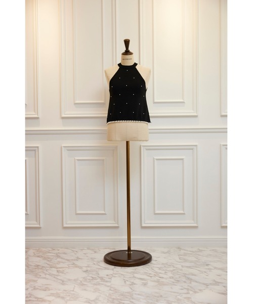 MISTREASS(ミストレアス)の「Pearl Trim American Sleeve Knit Top(ニット/セーター・レディース・ブラック・FREE)」の7枚目の写真