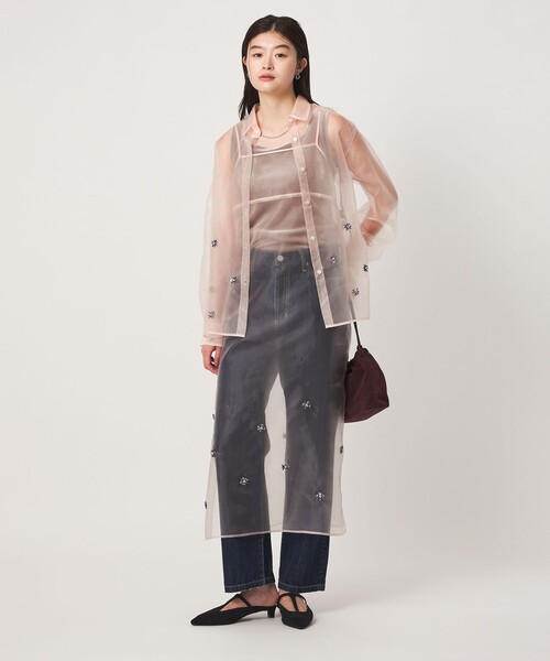 green label relaxing（グリーンレーベルリラクシング）の「＜GLR_MINE＞ビジュー キャミソール ワンピース（ワンピース・レディース・ブラック/ベージュ・FREE）」の7枚目の写真