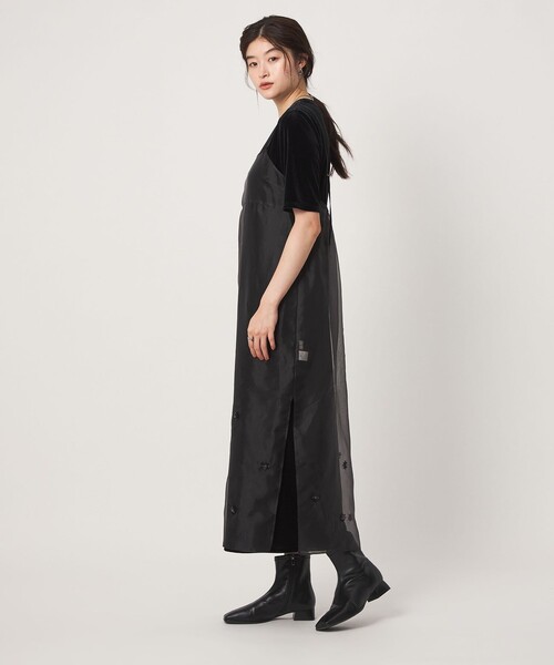 green label relaxing（グリーンレーベルリラクシング）の「＜GLR_MINE＞ビジュー キャミソール ワンピース（ワンピース・レディース・ブラック/ベージュ・FREE）」の21枚目の写真