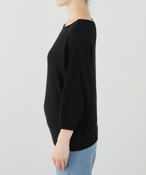 IENA（イエナ）の「ガーゼフライス ボートネックプルオーバー（Tシャツ/カットソー・レディース・ブラック/ホワイト・FREE）」の3枚目の写真