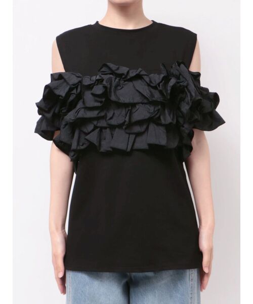 CALNAMUR(カルナムール)の「天竺ナイロンドッキングビスチェ(Tシャツ/カットソー・レディース・ブラック/グレー/ホワイト・FREE)」の15枚目の写真