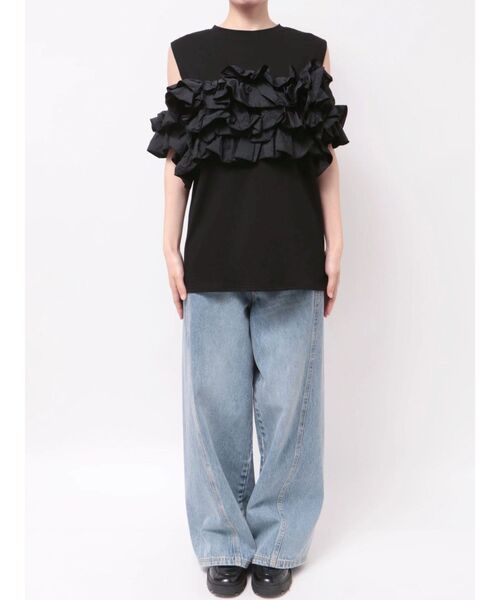 CALNAMUR(カルナムール)の「天竺ナイロンドッキングビスチェ(Tシャツ/カットソー・レディース・ブラック/グレー/ホワイト・FREE)」の21枚目の写真