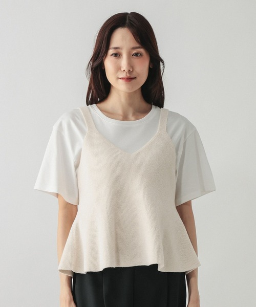 GLOBAL WORK（グローバルワーク）の「ペプラムモールビスチェ/1044421（ベスト・レディース・オフホワイト/ネイビー・LARGE/MEDIUM）」の11枚目の写真
