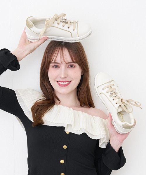 Bridget Birkin（ブリジットバーキン）の「【Bridget Birkin】ジュエルソールラメスニーカー(565020)（スニーカー・レディース・ブラック/ベージュ系その他/グレー系その他/アイボリー・24.5/23.5/22.5/24/23）」の5枚目の写真