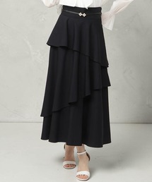 パールバックルベルトティアードスカート