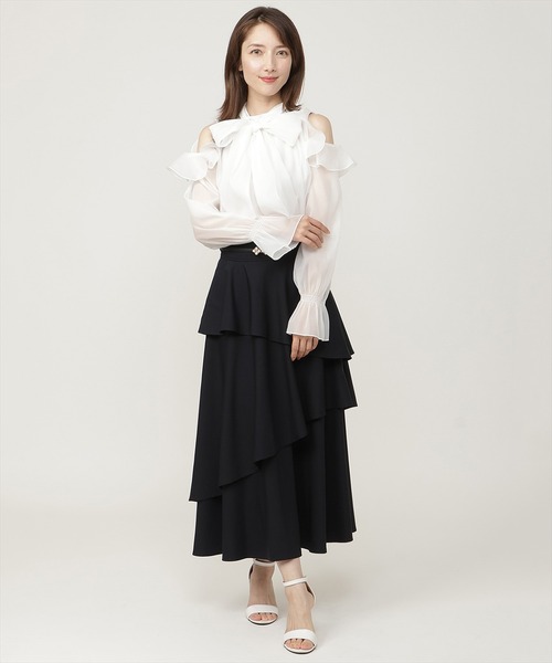 SWINGLE(スウィングル)の「パールバックルベルトティアードスカート(スカート・レディース・カーキ/ネイビー/パープル・SMALL/MEDIUM)」の15枚目の写真