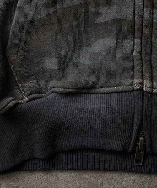 ADAMASTE(アダマスト)の「Double Zip-Up Short Hoodie Camo - 迷彩ダブルショートフーディー【短丈】(パーカー・メンズ・グレー系カモフラージュ/グリーン系カモフラージュ・SMALL/MEDIUM/LARGE)」の17枚目の写真