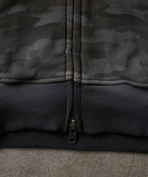 ADAMASTE(アダマスト)の「Double Zip-Up Short Hoodie Camo - 迷彩ダブルショートフーディー【短丈】(パーカー・メンズ・グレー系カモフラージュ/グリーン系カモフラージュ・SMALL/MEDIUM/LARGE)」の18枚目の写真