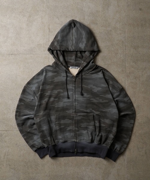 ADAMASTE(アダマスト)の「Double Zip-Up Short Hoodie Camo - 迷彩ダブルショートフーディー【短丈】(パーカー・メンズ・グレー系カモフラージュ/グリーン系カモフラージュ・SMALL/MEDIUM/LARGE)」の11枚目の写真