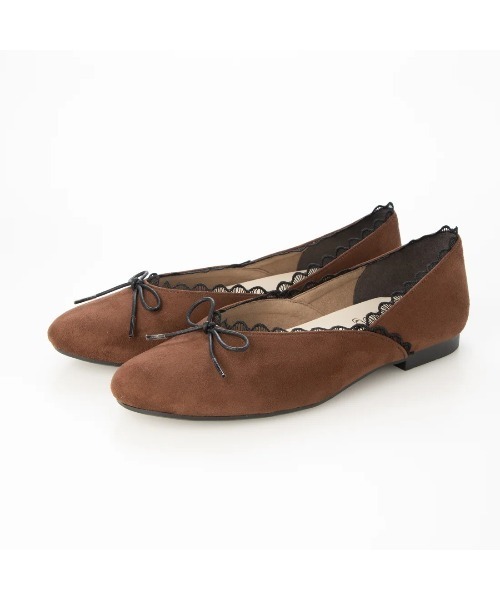 Launa lea(ラウナレア)の「【26秋冬】レースパイピングリボンバレエシューズ(B1616,B1616A,B1616C)(バレエシューズ・レディース・ピンク/アニマル/ダークブラウン/ブラック系その他/レオパード・23.5cm/23.0cm/22.0cm/22.5cm/24.5cm/24.0cm/25.0cm)」の17枚目の写真