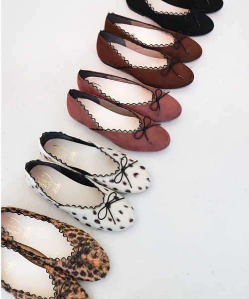 Launa lea(ラウナレア)の「【26秋冬】レースパイピングリボンバレエシューズ(B1616,B1616A,B1616C)(バレエシューズ・レディース・ピンク/アニマル/ダークブラウン/ブラック系その他/レオパード・23.5cm/23.0cm/22.0cm/22.5cm/24.5cm/24.0cm/25.0cm)」の11枚目の写真