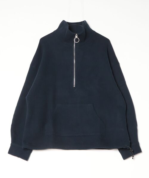 ROBES&CONFECTIONS(ローブスコンフェクションズ)の「Robes&Confections/ローブス&コンフェクションズ/コットン裏毛両面起毛ハーフジップネック(スウェット・レディース・ネイビー/ブラック/グレー系その他3・1/3)」の3枚目の写真