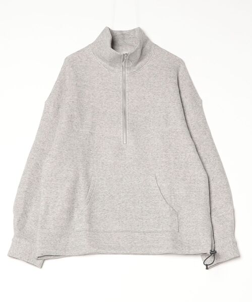 ROBES&CONFECTIONS(ローブスコンフェクションズ)の「Robes&Confections/ローブス&コンフェクションズ/コットン裏毛両面起毛ハーフジップネック(スウェット・レディース・ネイビー/ブラック/グレー系その他3・1/3)」の1枚目の写真