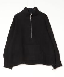Robes&Confections/ローブス&コンフェクションズ/コットン裏毛両面起毛ハーフジップネック