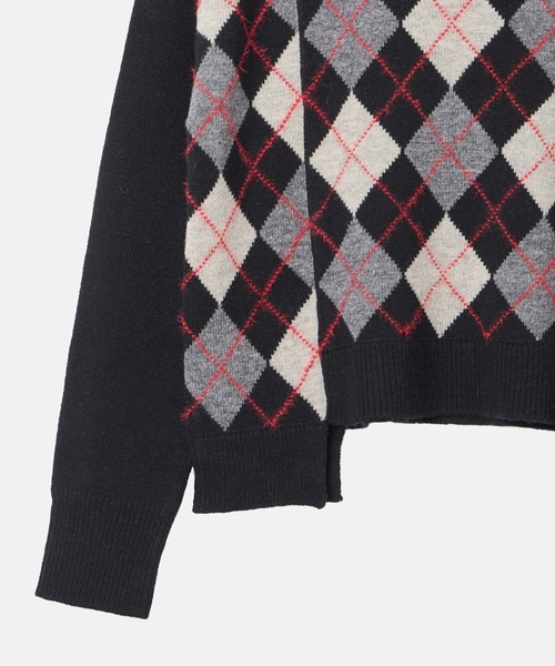 LE CIEL BLEU(ルシェルブルー)の「アーガイルニットプルオーバー / Argyle Knit Pullover(ニット/セーター・レディース・ブラック/ベージュ・36)」の8枚目の写真