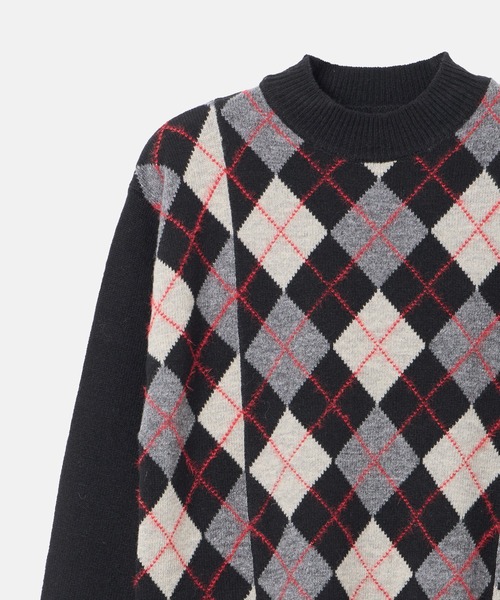 LE CIEL BLEU(ルシェルブルー)の「アーガイルニットプルオーバー / Argyle Knit Pullover(ニット/セーター・レディース・ブラック/ベージュ・36)」の7枚目の写真