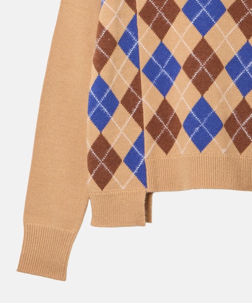 LE CIEL BLEU(ルシェルブルー)の「アーガイルニットプルオーバー / Argyle Knit Pullover(ニット/セーター・レディース・ブラック/ベージュ・36)」の13枚目の写真