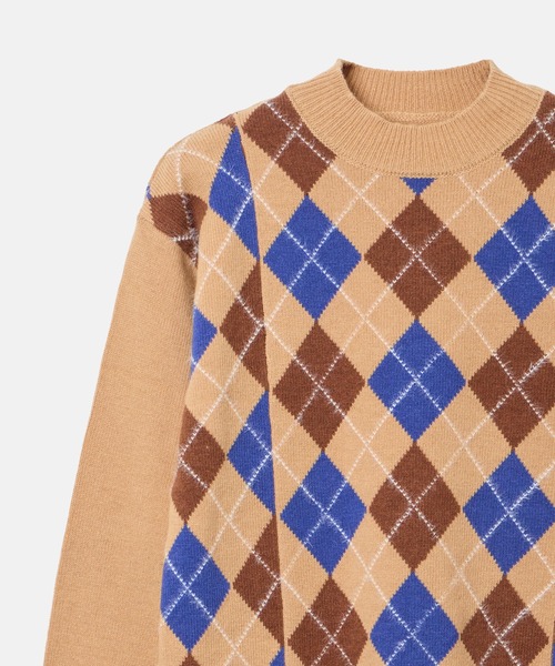 LE CIEL BLEU(ルシェルブルー)の「アーガイルニットプルオーバー / Argyle Knit Pullover(ニット/セーター・レディース・ブラック/ベージュ・36)」の12枚目の写真