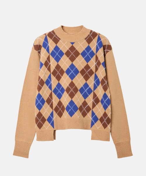 LE CIEL BLEU(ルシェルブルー)の「アーガイルニットプルオーバー / Argyle Knit Pullover(ニット/セーター・レディース・ブラック/ベージュ・36)」の11枚目の写真