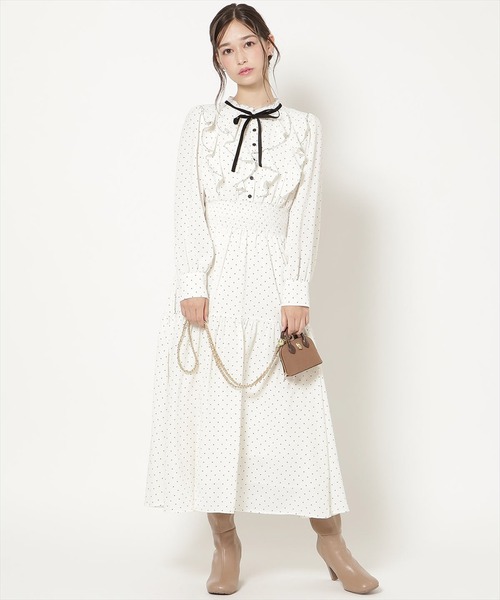 WILLSELECTION(ウィルセレクション)の「ラッフルフリルティアードワンピース(ワンピース・レディース・ブラック系その他/ホワイト系その他/ブラウン系その他・FREE)」の1枚目の写真