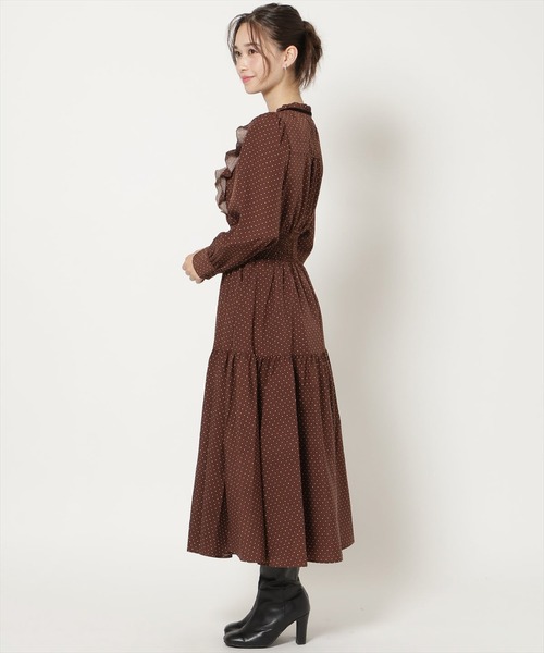 WILLSELECTION(ウィルセレクション)の「ラッフルフリルティアードワンピース(ワンピース・レディース・ブラック系その他/ホワイト系その他/ブラウン系その他・FREE)」の4枚目の写真